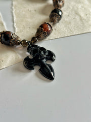 Agate Skull Dagger Necklace