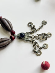 Ethnic Beaded Necklace with Vintage Afghani Pendant