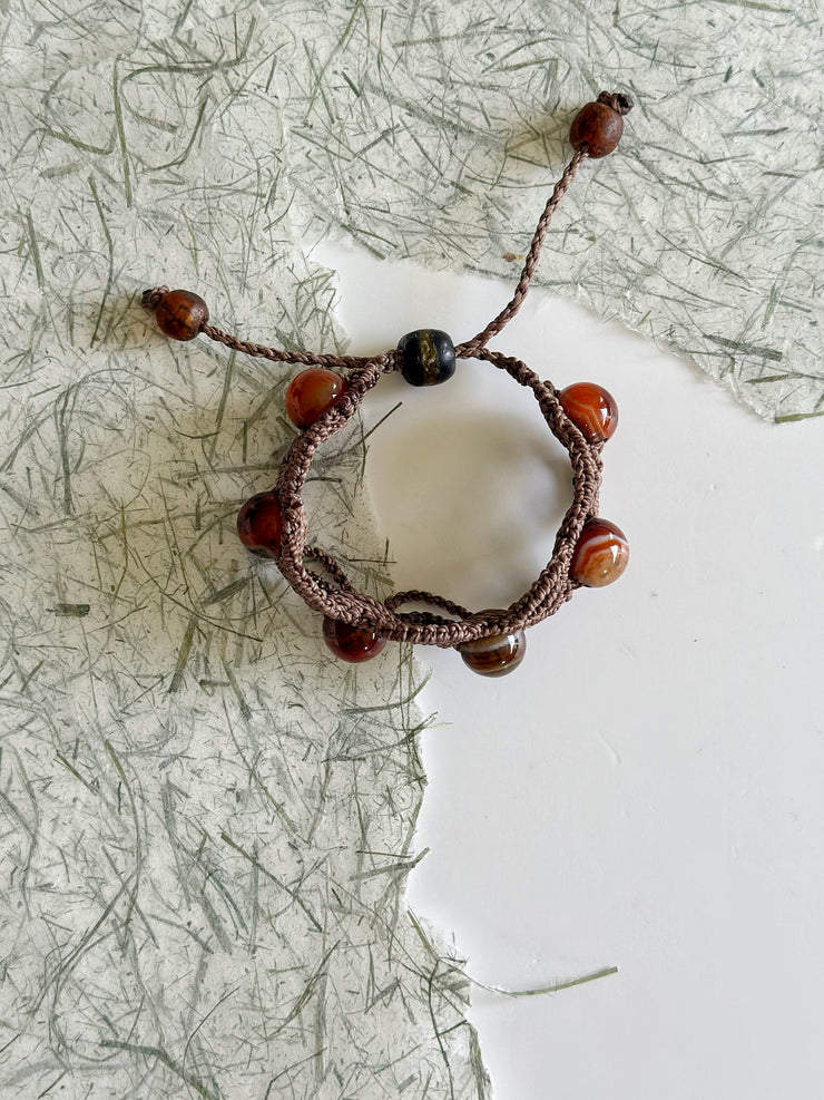 Agate Macrame Bracelet