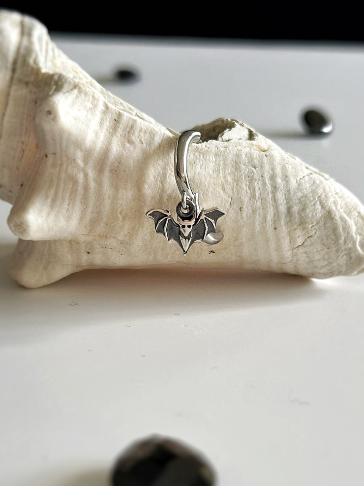 Sterling Silver Single Bat Earring