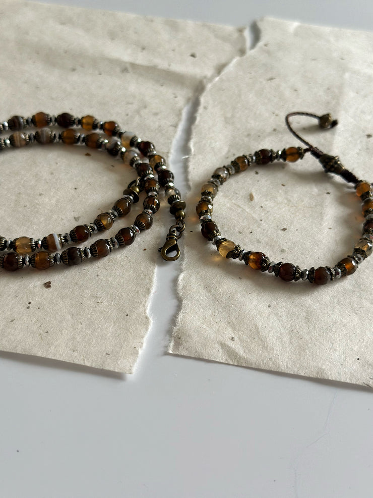 Silver and Agate Necklace