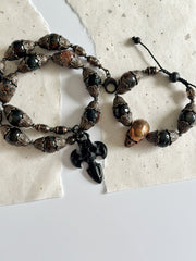 Agate Skull Dagger Necklace