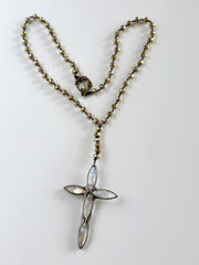 Hand Tied Crystal Cross Pendant