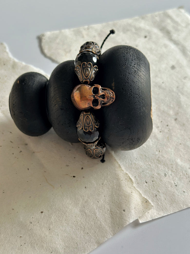 Antique Copper Skull Bracelet