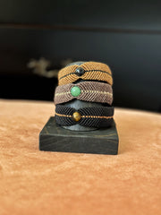 Mens Macrame Cuff with Jade