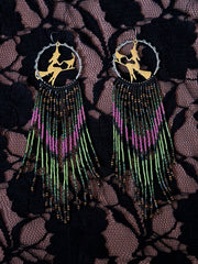Spooky Season Beaded Fringe Earrings