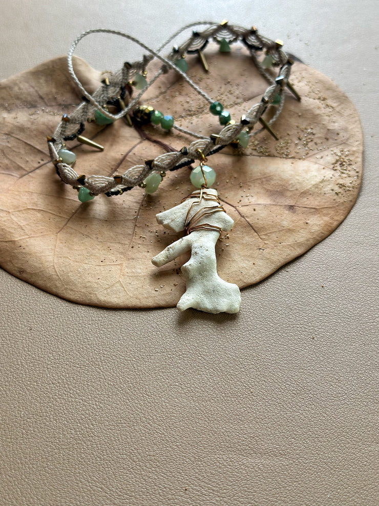 Natural Coral and Green Aventurine Choker