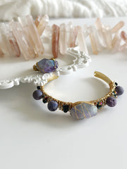 Aura Quartz Brass Cuff