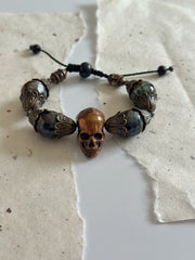 Antique Copper Skull Bracelet