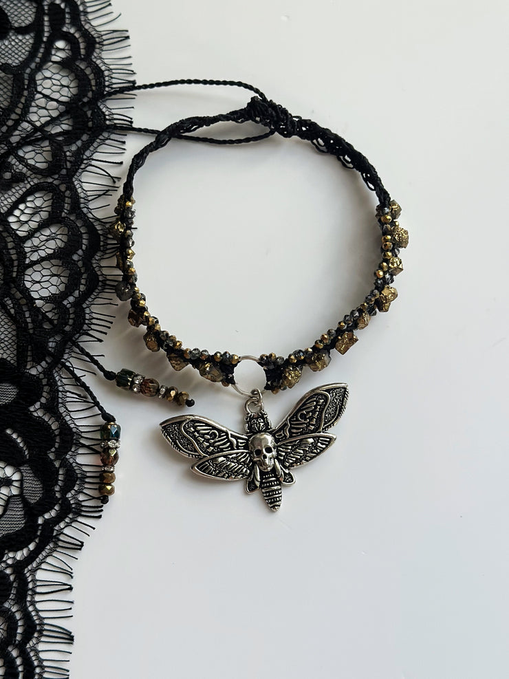 Night Moth Raw Druzy Crystal Choker