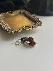 Anitque Bronze Skull and Bone Plug Friendly Earrings