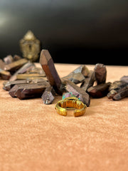 Titanium Quartz Brass Ring