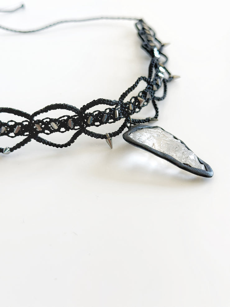 Crystal Arrow Macrame Choker