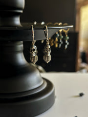 Antique Pewter Skull Earrings