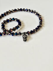 Blue Crystal Skull Necklace