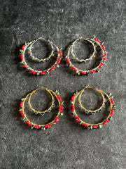 Hand Wrapped Double Layer Hoops in Gold