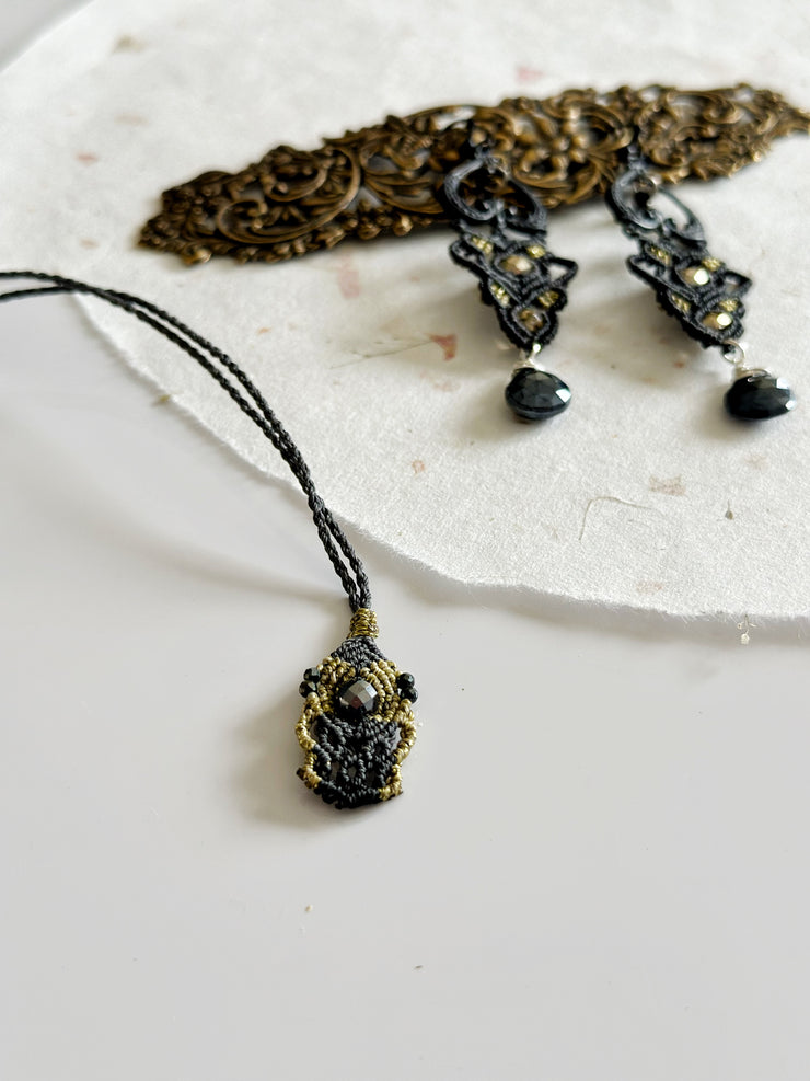 Medieval Gothic Macrame Cross Set