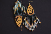 Beaded Luna Fringe Earrings