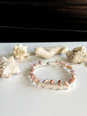 Pink Lace Agate Anklet