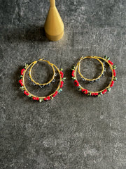 Hand Wrapped Double Layer Hoops in Gold