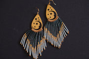 Beaded Luna Fringe Earrings