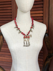 Unique Ethnic Afghan Horse Coral Necklace