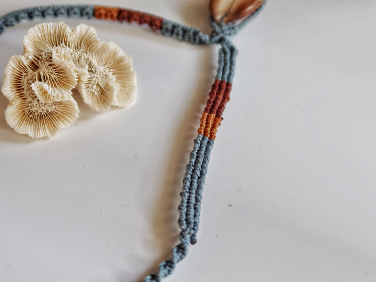 Blue Tigers Eye Macrame Necklace