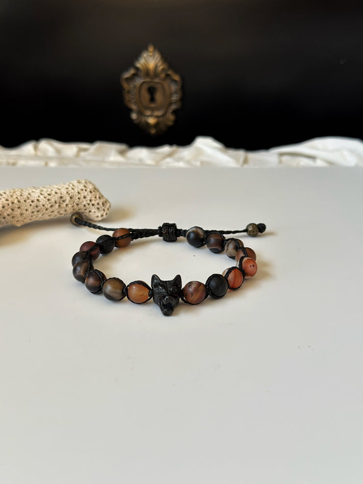 Agate Wolf Bracelet