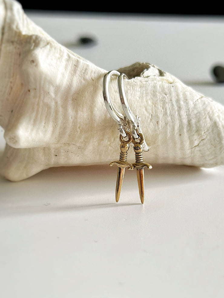 Natural Bronze Dagger Earrings