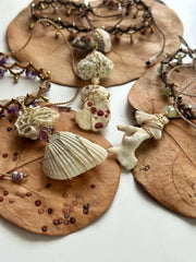 Natural Seashell and Amethyst Choker