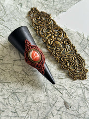 Red Jasper Macrame Ring