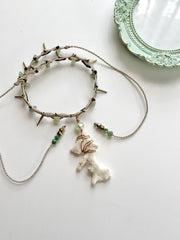 Natural Coral and Green Aventurine Choker