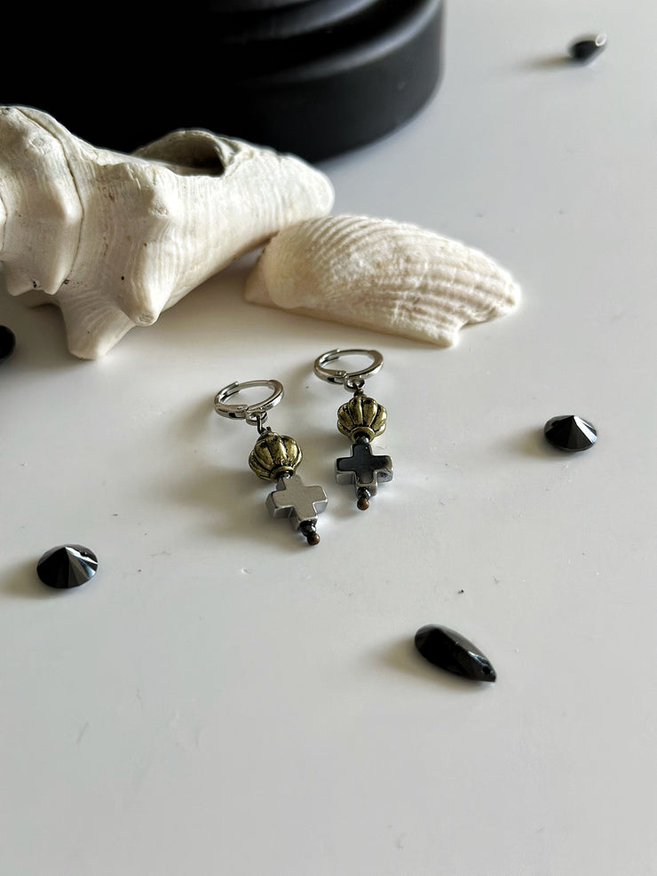 Metal Cross Earrings