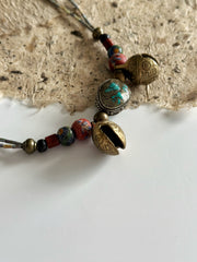 Ethnic Brass Bell Necklace