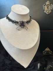 Amethyst Spider Gemstone Macrame Choker
