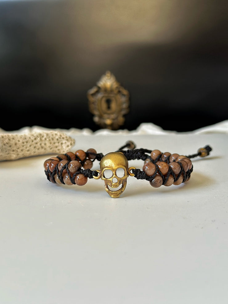 Skull Double Beaded Bracelet