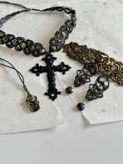 Medieval Gothic Macrame Cross Set