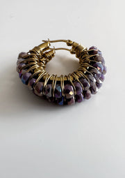 Gold Plated Stainless Steel Medium Hoops Lavender