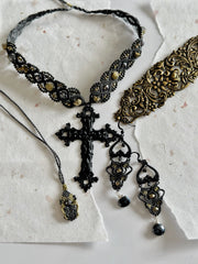 Medieval Gothic Macrame Cross Set