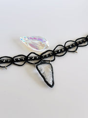 Crystal Arrow Macrame Choker