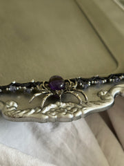 Amethyst Spider and Iolite Macrame Choker