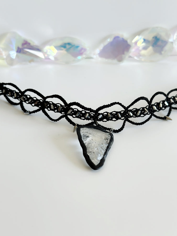 Crystal Arrow Macrame Choker