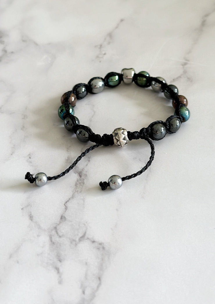 Hematite Skull Bracelet