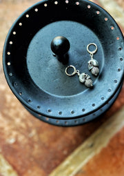 Antique Pewter Skull Earrings