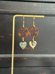 Coqui Abalone Heart Earrings