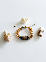 Horn and Sea Glass Bracelet