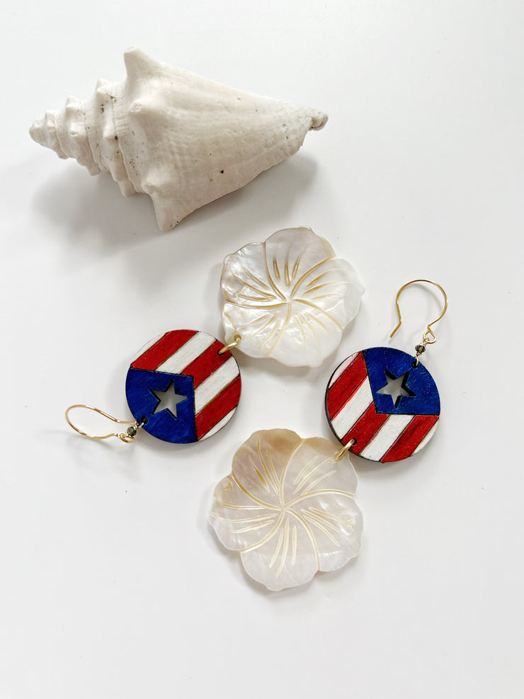 Bandera Mother of Pearl Flower Earrings