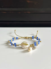 Pulsera Perla del Caribe Flor Azul