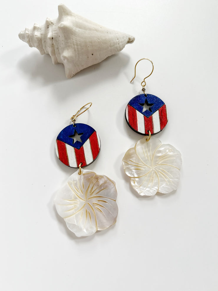 Bandera Mother of Pearl Flower Earrings