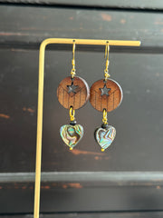 Puerto Rico Abalone Heart Earrings